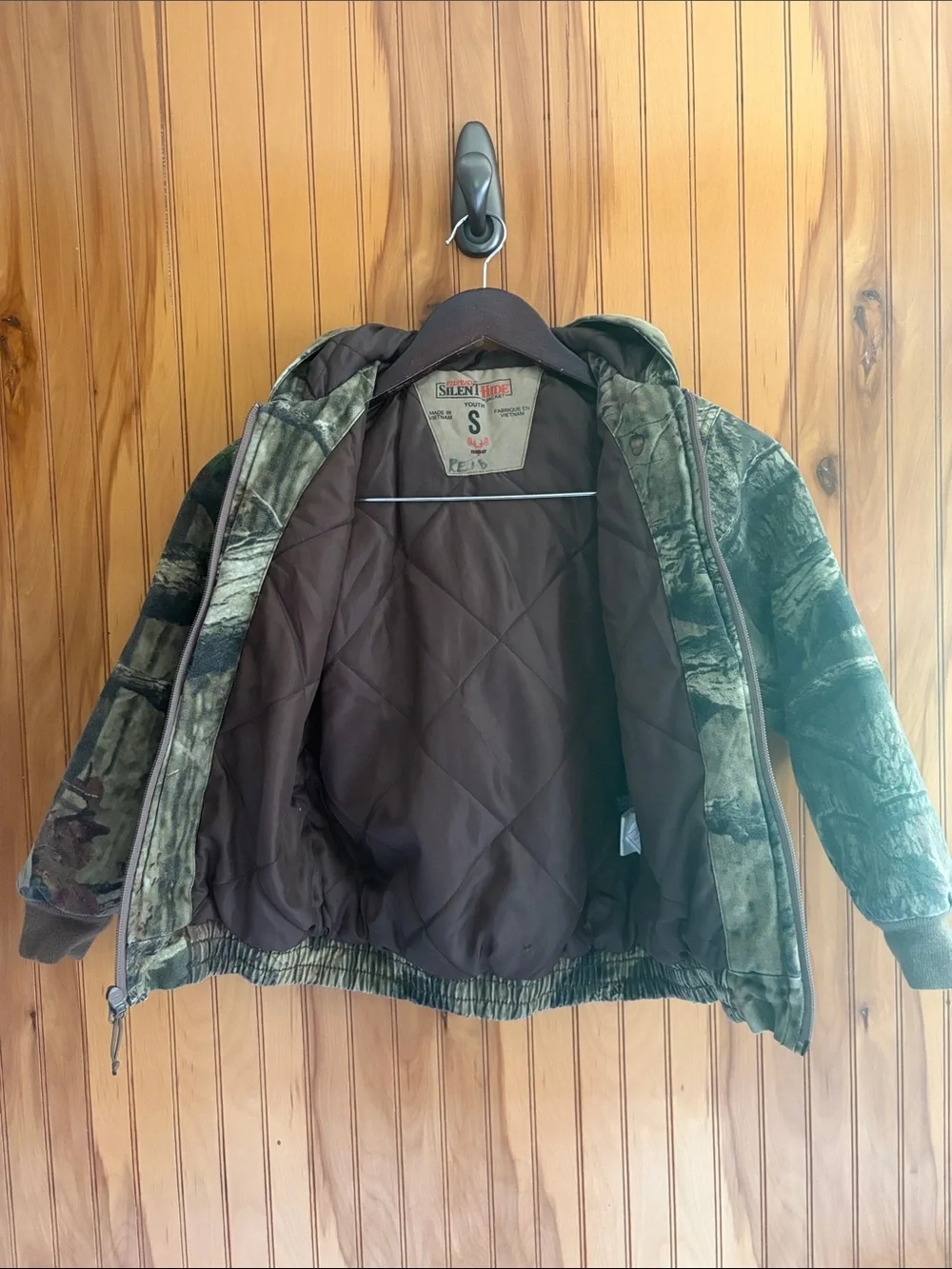 RedHead VTG Y2K Boys “Silent Hide” Camo Zip-Up Hooded Quilted Jacket. Youth Sm